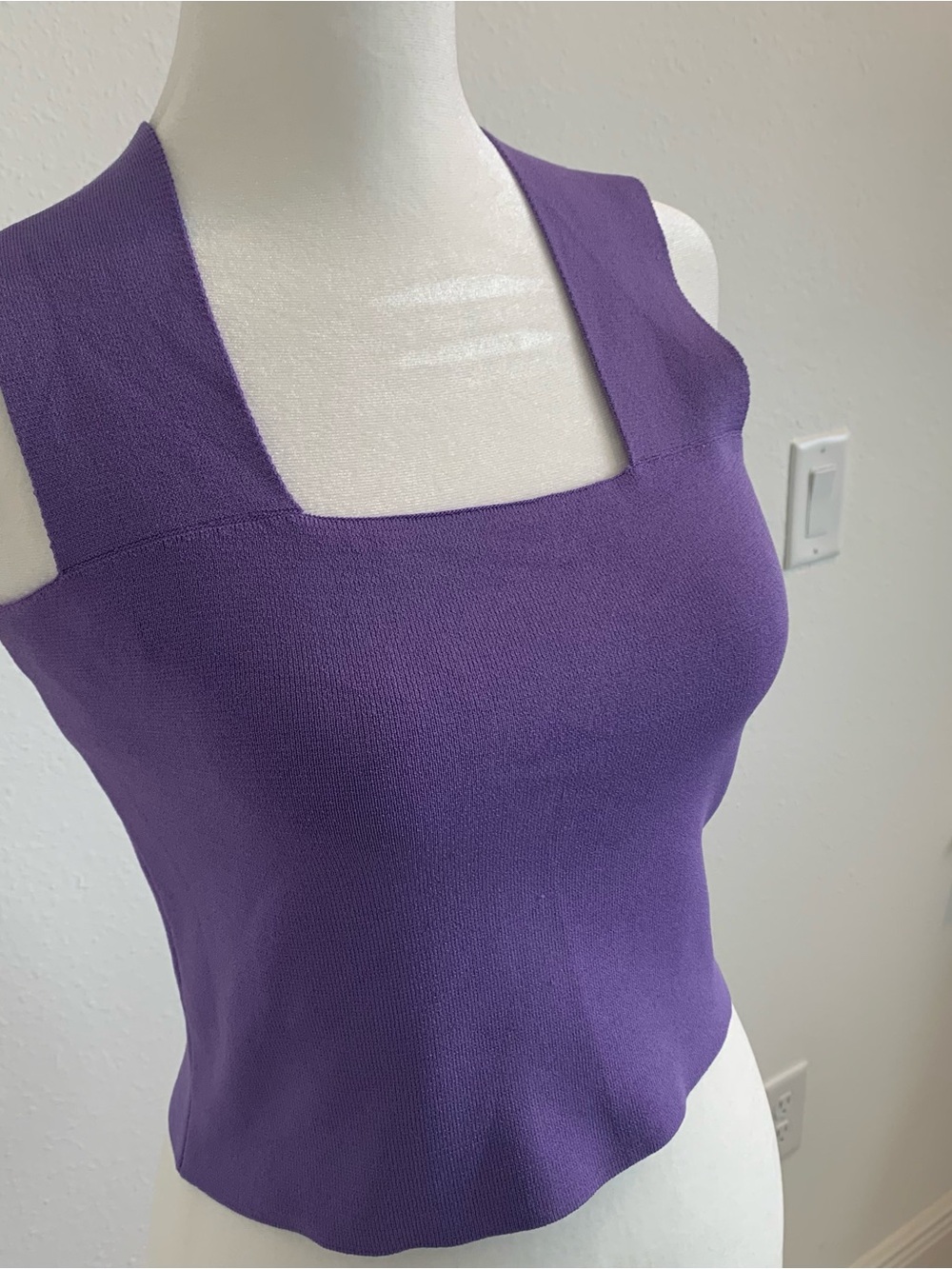 House of Harlow 1960 Purple Square-Neck Knit Tank
